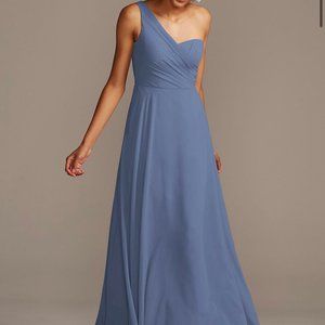 David's Bridal Bridesmaid Dress Steel Blue